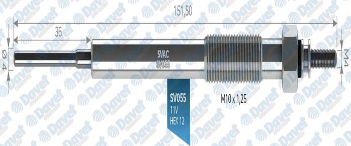 SVAC SV055 Kizdirma Bujisi 11v D Max 2.5 3.0 Ditd 4×4 (8dh)